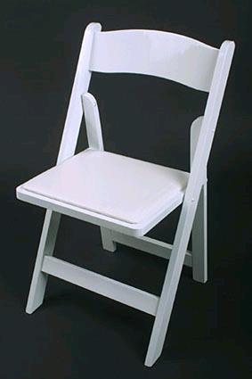 Rental store for chair folding white padded in Seattle, Shoreline WA, Greenlake WA, Lake City WA, Greater Seattle metro