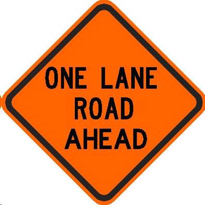 Where to find sign one lane ahead in Seattle
